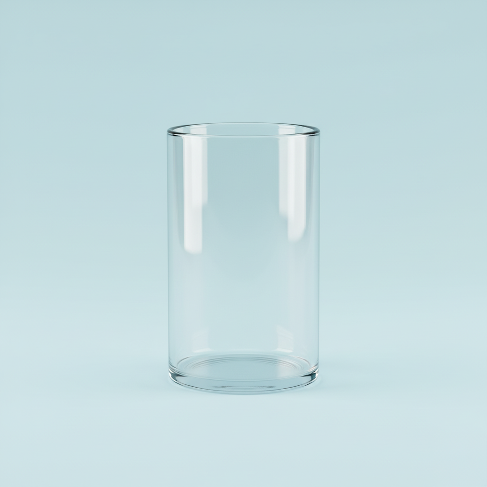 Clear Glass Cylinder Vase (8")